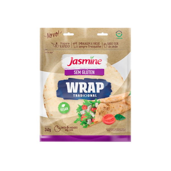Massa Tortilha Tradicional sem Glúten Jasmine Pouch 240g